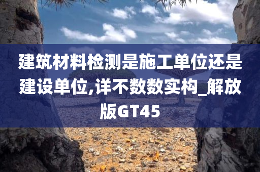 建筑材料检测是施工单位还是建设单位,详不数数实构_解放版GT45