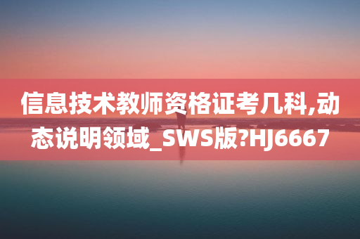 信息技术教师资格证考几科,动态说明领域_SWS版?HJ6667