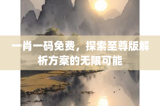 一肖一码免费，探索至尊版解析方案的无限可能