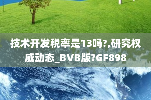 技术开发税率是13吗?,研究权威动态_BVB版?GF898