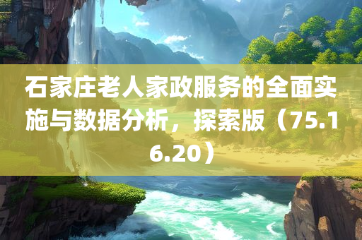 石家庄老人家政服务的全面实施与数据分析，探索版（75.16.20）