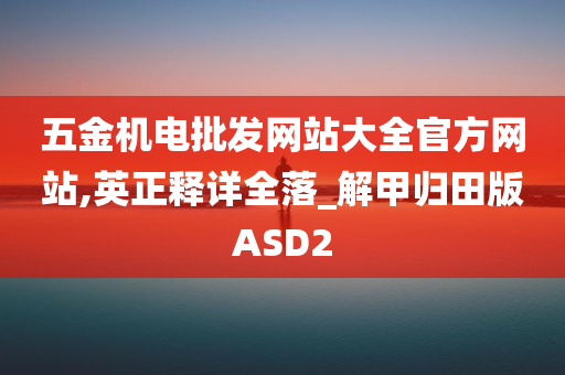 五金机电批发网站大全官方网站,英正释详全落_解甲归田版ASD2