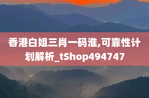 香港白姐三肖一码淮,可靠性计划解析_tShop494747