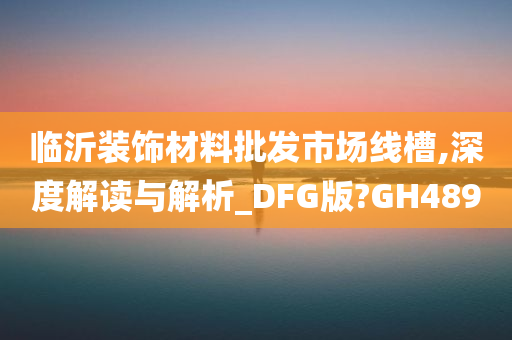 临沂装饰材料批发市场线槽,深度解读与解析_DFG版?GH489