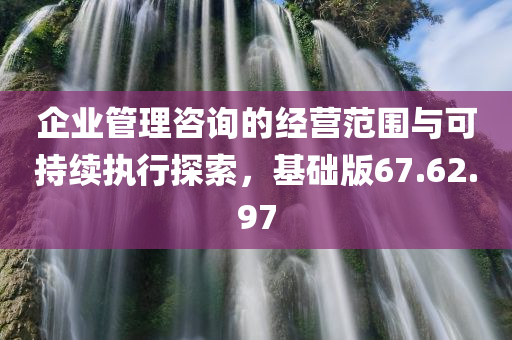 企业管理咨询的经营范围与可持续执行探索，基础版67.62.97