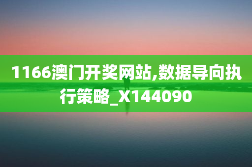 1166澳门开奖网站,数据导向执行策略_X144090