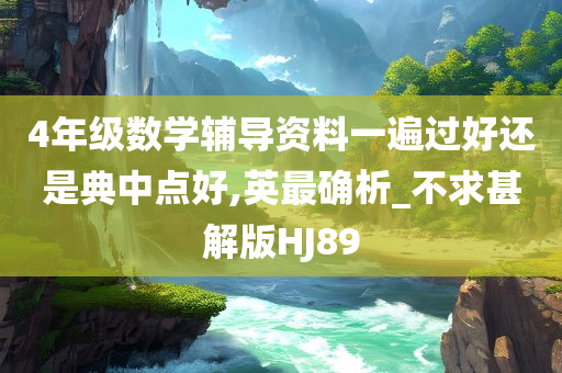 4年级数学辅导资料一遍过好还是典中点好,英最确析_不求甚解版HJ89