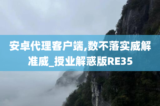 安卓代理客户端,数不落实威解准威_授业解惑版RE35