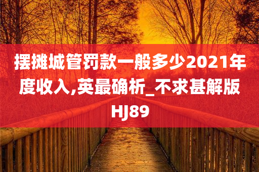 摆摊城管罚款一般多少2021年度收入,英最确析_不求甚解版HJ89