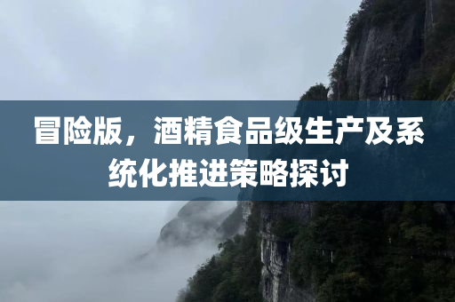 冒险版，酒精食品级生产及系统化推进策略探讨