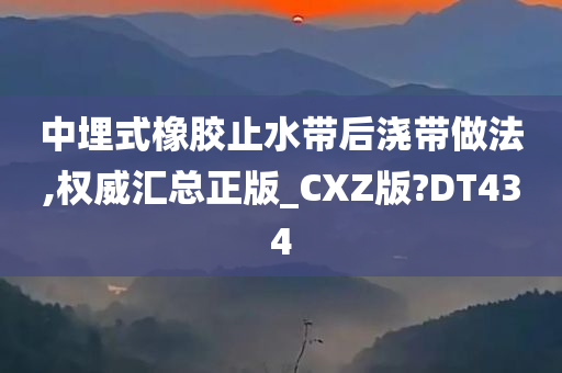 中埋式橡胶止水带后浇带做法,权威汇总正版_CXZ版?DT434