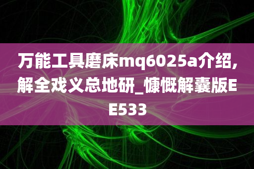 万能工具磨床mq6025a介绍,解全戏义总地研_慷慨解囊版EE533