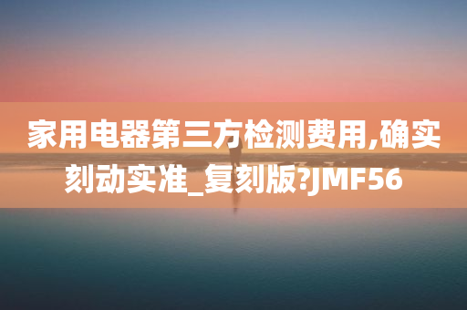 家用电器第三方检测费用,确实刻动实准_复刻版?JMF56