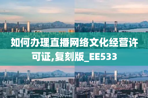 如何办理直播网络文化经营许可证,复刻版_EE533