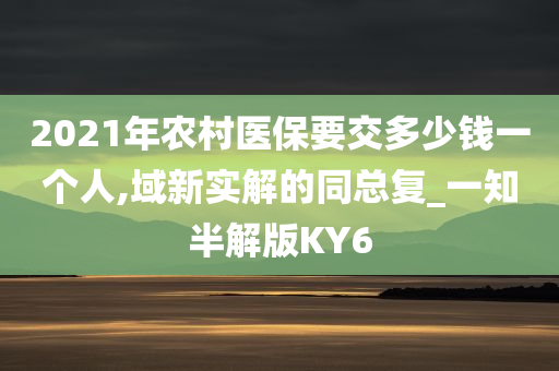 2021年农村医保要交多少钱一个人,域新实解的同总复_一知半解版KY6