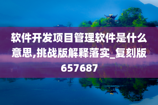 软件开发项目管理软件是什么意思,挑战版解释落实_复刻版657687