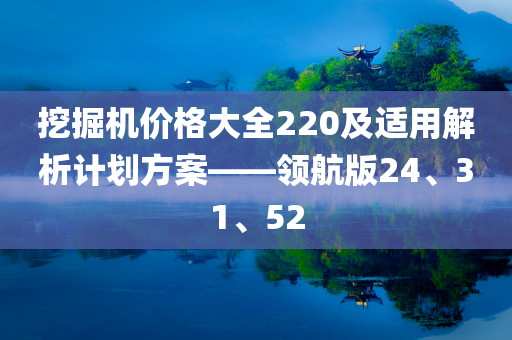 挖掘机价格大全220及适用解析计划方案——领航版24、31、52