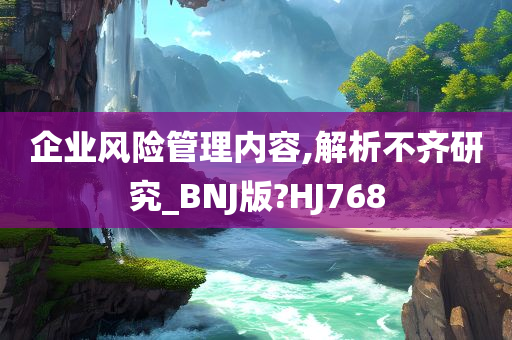 企业风险管理内容,解析不齐研究_BNJ版?HJ768