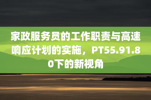 家政服务员的工作职责与高速响应计划的实施，PT55.91.80下的新视角