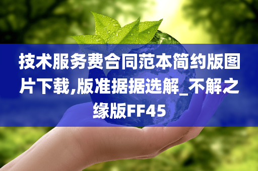 技术服务费合同范本简约版图片下载,版准据据选解_不解之缘版FF45