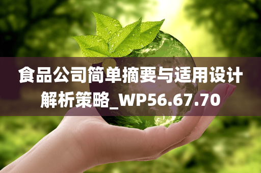 食品公司简单摘要与适用设计解析策略_WP56.67.70