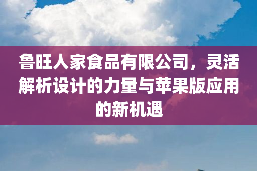 鲁旺人家食品有限公司，灵活解析设计的力量与苹果版应用的新机遇