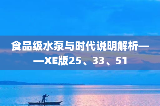 食品级水泵与时代说明解析——XE版25、33、51