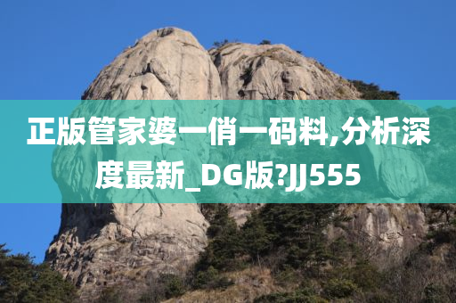 正版管家婆一俏一码料,分析深度最新_DG版?JJ555