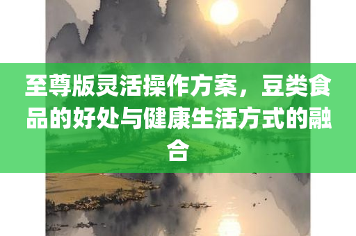 至尊版灵活操作方案，豆类食品的好处与健康生活方式的融合